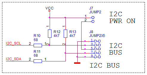 Schéma, I2C konektor